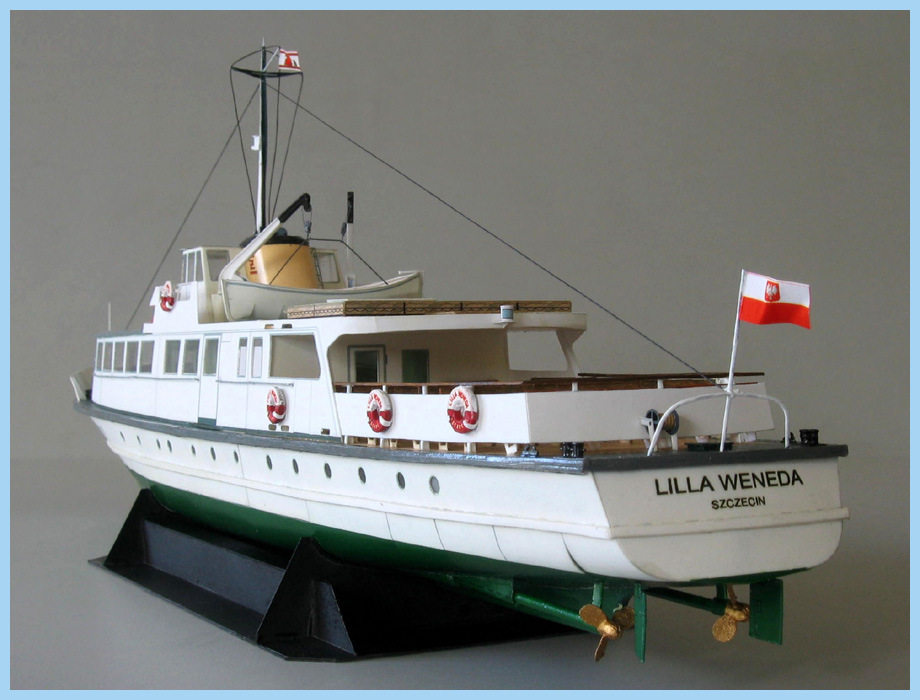 Paper model 1:100 Polish coast ferry night sailing ship cruise ship yacht ship super exquisite