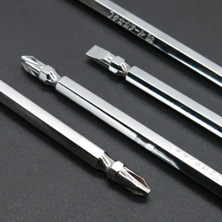 Fukuoka Batch Head Electric Screw Driver Japan Import Automatic Double Head Cross S2 Steel Ultra Hard Lengthened Screw Driver Kit