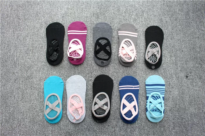 Новые женские йога-носочки с клейкой anti-slip точкой, балетные тонкие кружевные носки, хлопковые носки, носки для пилатеса и фитнеса