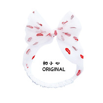 Korean version of childrens hair adorned girls spring and summer superfairy Butterfly knot parent-child hair with a full moon princess head flower