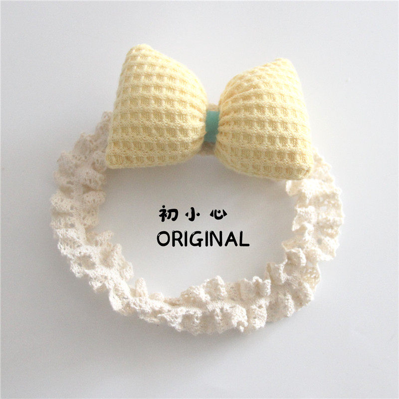 Korean version baby hairband baby girl cute cotton-filled big bow head flower baby full moon headdress baby hair accessories - Taobao