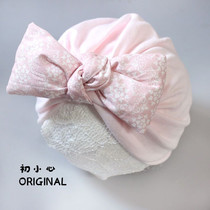  Baby hat Pure cotton baby hat Pink big bow newborn hat Infant tire hat Air conditioning room pullover hat
