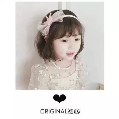 South Korea imported children's hair accessories girls bow hair hoop Pink Super fairy princess crown hair hoop girl hairclip tide