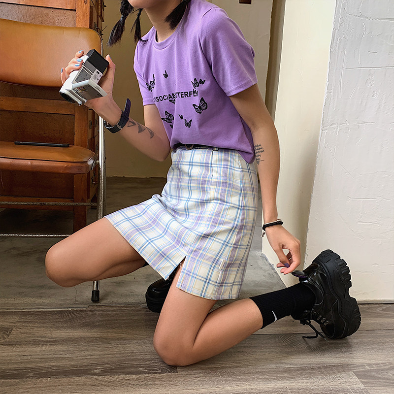 BLACK Homemade Grit High Waist A Character Short Skirt Woman 2022 Summer cashew waist short for students to fix a fork