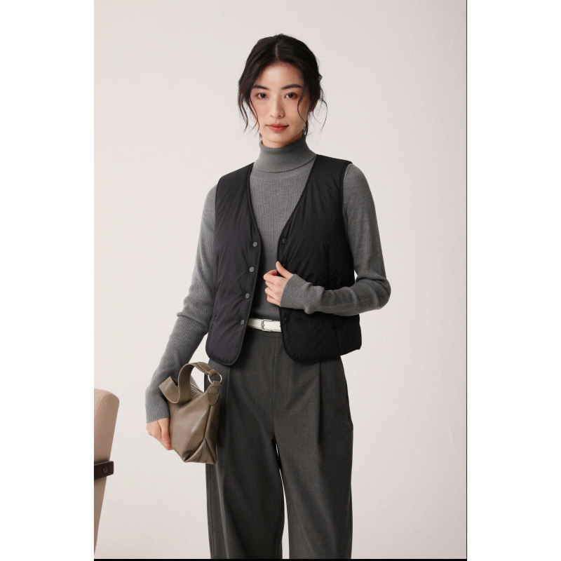 Women's down Vest 26 Autumn and Winter New Style Coat Inner Layer Lightweight Warm Vest Base Layer Close-Fitting down Vest