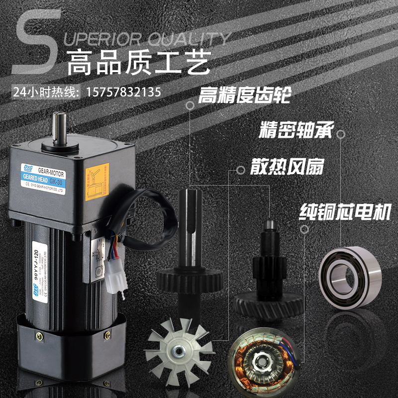 Factory Toyo DYG micro AC gear motor single-phase three-phase speed regulation 380 forward and reverse 220V120W