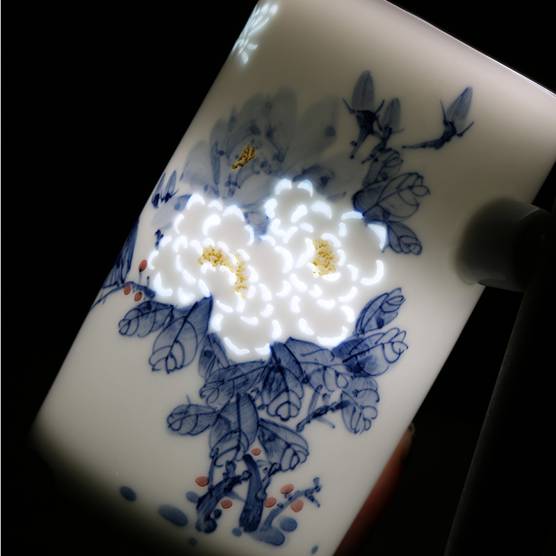 The View of song dynasty jingdezhen blue and white and exquisite hand - made glass ceramic separation) glass ceramic cups porcelain tea cups