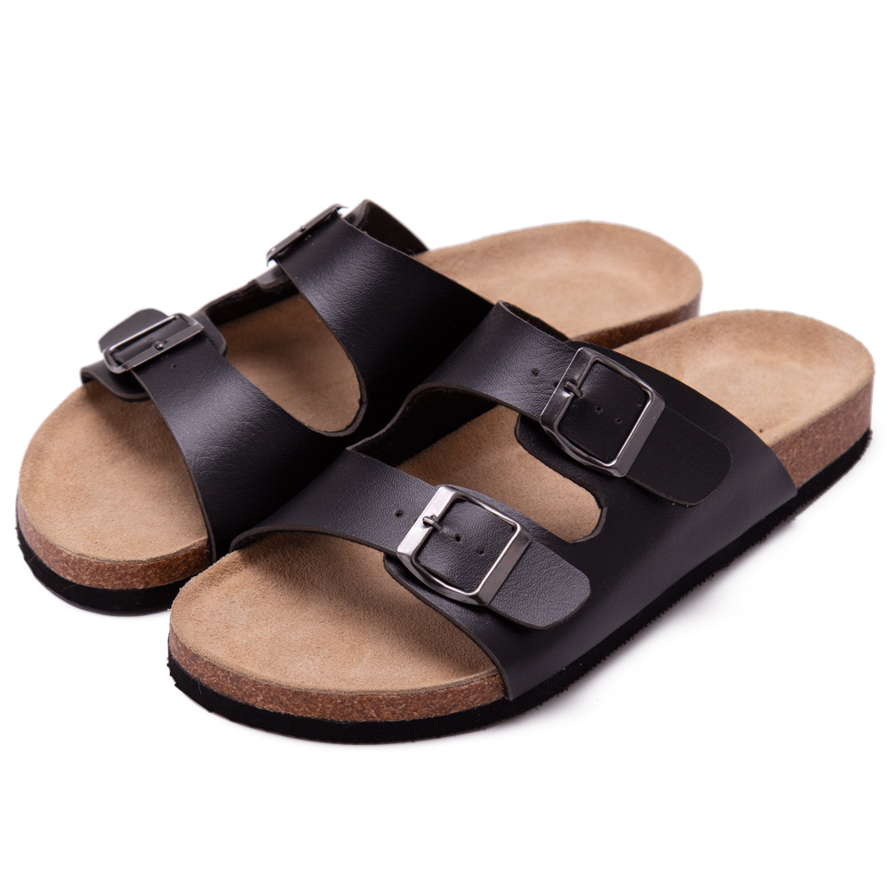 Men Fashion Cork Slippers Slides Beach Sandals Mans Male slippers-T