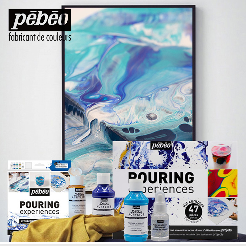 Beibiou fluid painting pigment set 8-color 4-color fluid painting material set Zero-based painting fluid pouring acrylic pigment set