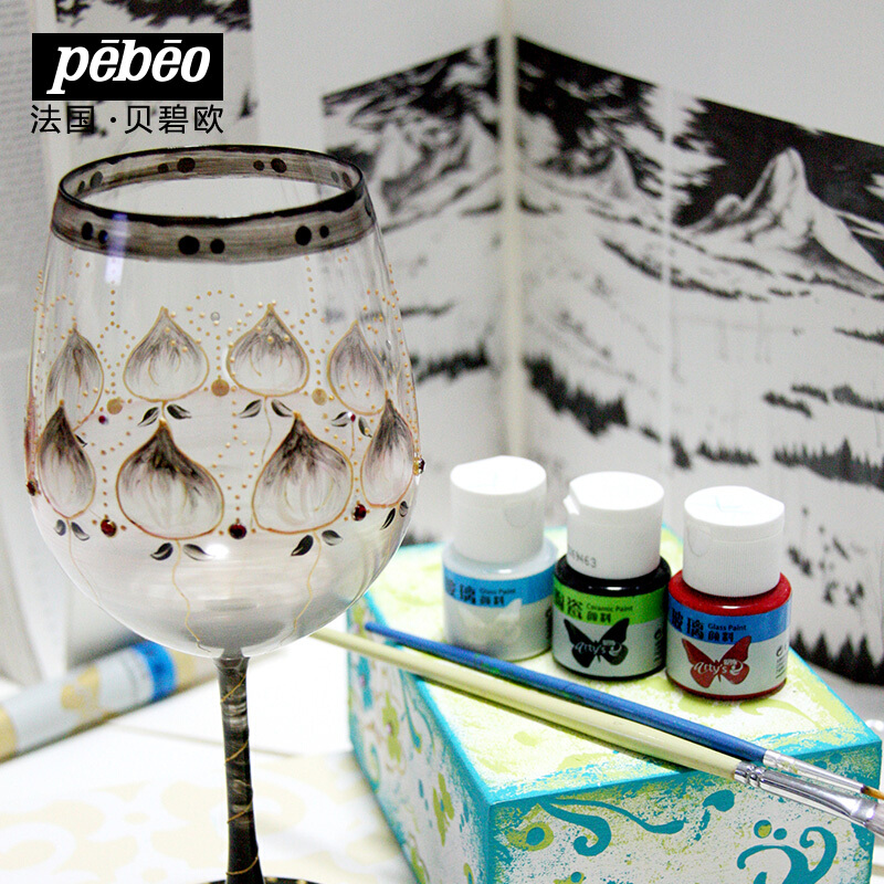 Bebio love glass paint free baking waterproof glass hand-painted transparent glass painting paint glass paint translucent acrylic paint