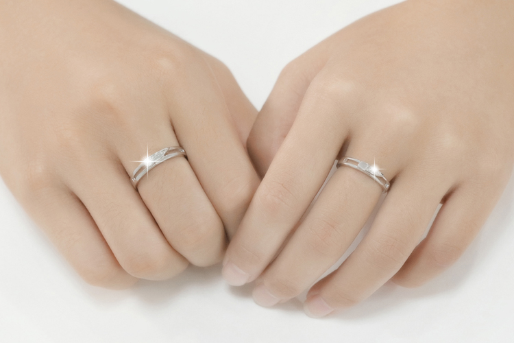 S925 sterling silver couple nhẫn nam giới và phụ nữ một cặp sinh viên Nhật Bản và Hàn Quốc hoang dã đơn giản sống miệng để vòng liên kết món quà ngày