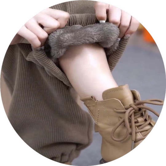 加厚羊羔绒裤子女2023新款秋冬季大码女装宽松显瘦束脚加绒哈伦裤