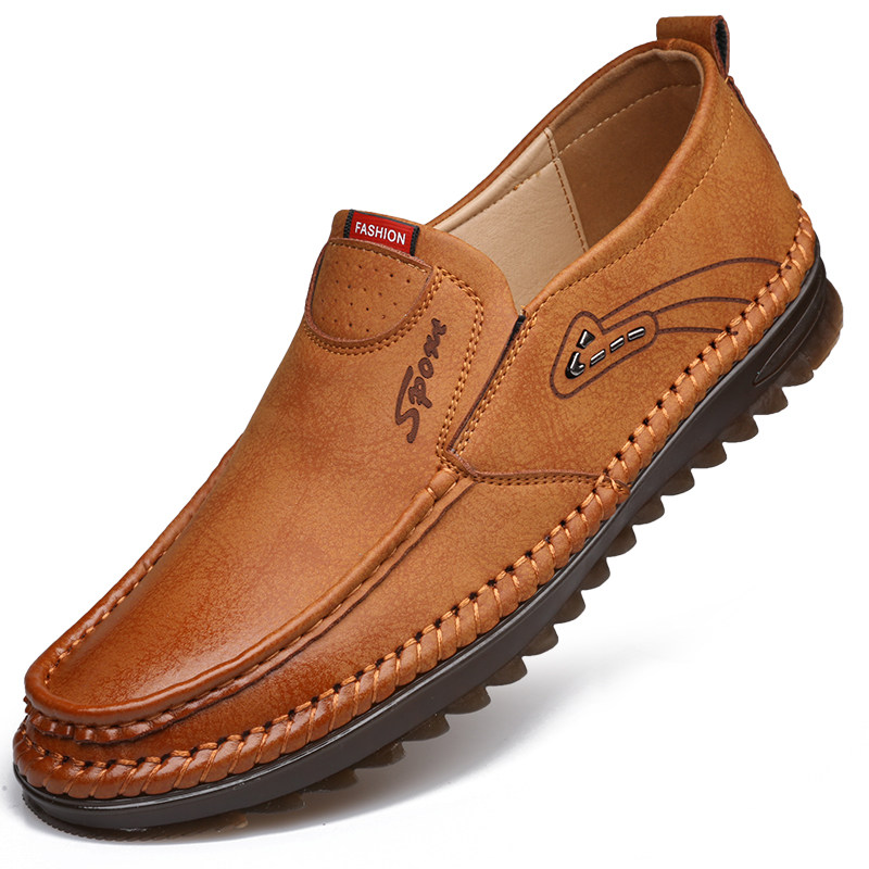 Spider King Leather Shoes Men's New Casual Shoes Business Men's Leather Shoes Leather Men's Shoes Soft Leather Peas Shoes - Taobao