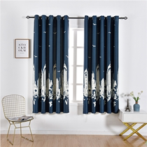 Simple modern full blackout curtain fabric Finished special short curtain Small curtain shading cloth floating curtain Bedroom living room