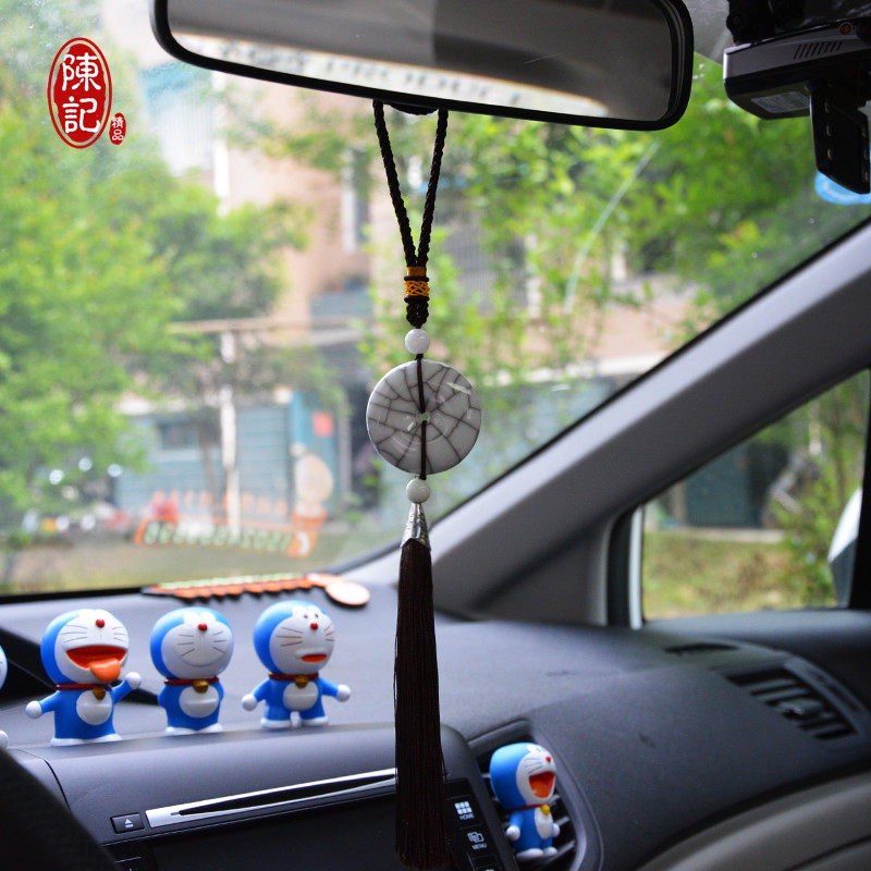 Longquan celadon pendant sword Jiansui car safe and exquisite small pendant file antique hand play accessories