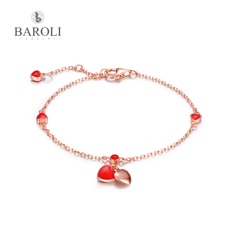 Love bracelet female sterling silver ins niche design Korean version of the simple bracelet heart-shaped jewelry gift for girlfriend girlfriends