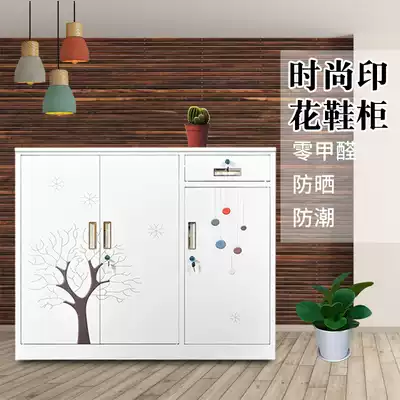Steel tin printing cabinet Household with lock outdoor outdoor balcony cabinet storage cabinet sundries cabinet two-door three-door shoe cabinet