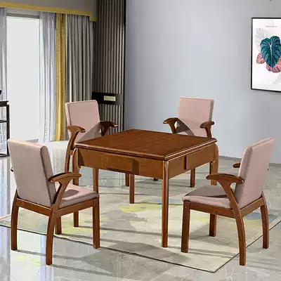 Square inch Hall solid wood mahjong machine automatic dining table dual use chair Chinese mahjong table home roller coaster machine hemp