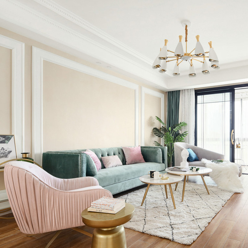 Postmodern port style light lavish sofas American minimalist fabric Sofa Combination Villa-like Room Living Room Furniture Custom