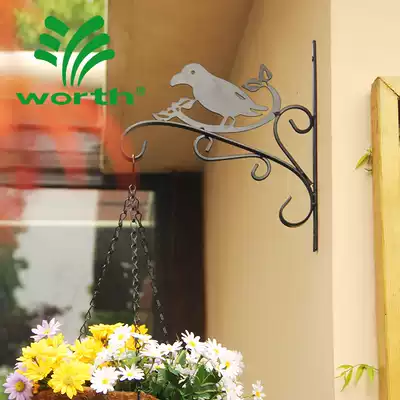 Worth worth gardening wrought iron flower pot pylons Outdoor balcony hanging gold ge flower rack hanging basket decorative hook rack