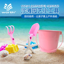 Worschworth children plastic shovel outdoor beach shovel toys for children gardening planting tools iron bucket