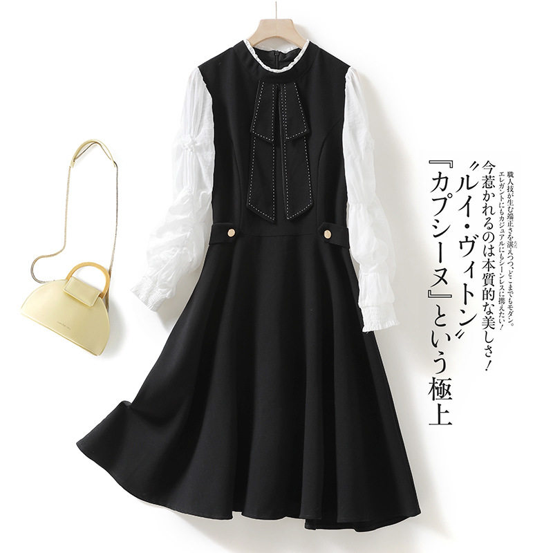 Foreign Trade Raw Single Export Mall US & Europe Yu Single Cut Label Large Tail Goods Casual Commuter Round long version Female dress