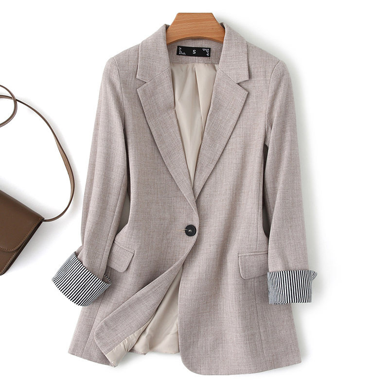 Cut Mark Foreign Trade Original Single Export Tail Goods European and American Yu Shan Discount Big Card Fashion Small Suit High-end Collar Common Jacket