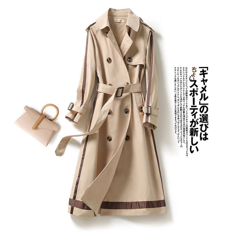 Export of European and American original single foreign trade special cabinet Yu Shan big card Cut Tail Goods Woman Turnover collar Double-row buckle close-back windcoat jacket