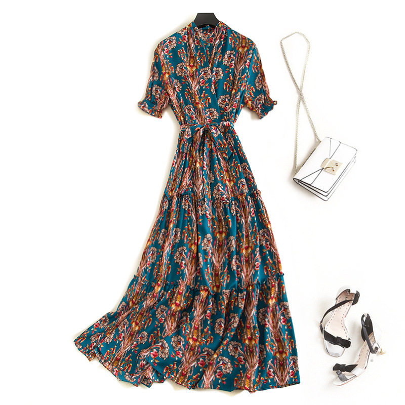 Light luxury high-end cut foreign trade tail list exported Europe and the US Original Single Discount Summer loose cover snow dress