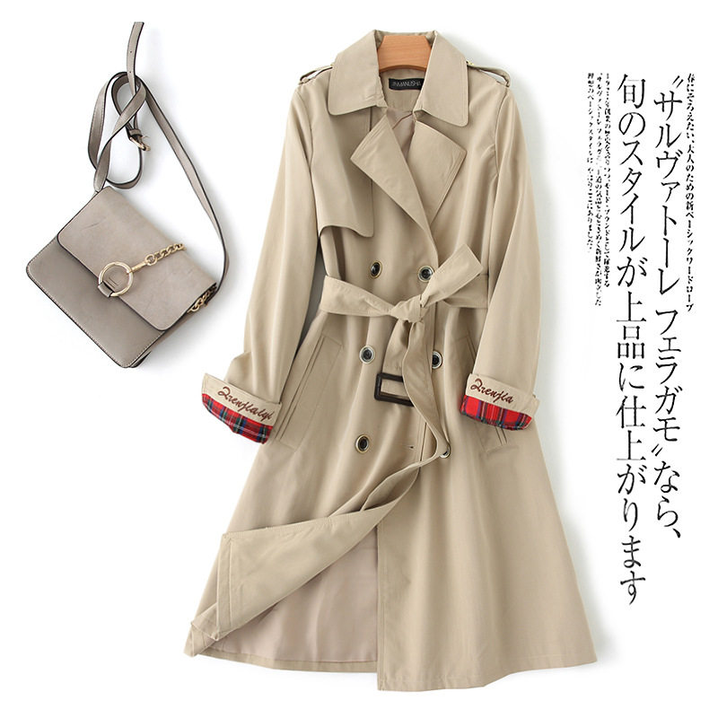 Mall Withdrawal Cabinet Cut Elevation End Foreign Trade Original Single Discount Boutique Autummy double-row buttoned with long version of long sleeve windcoat jacket