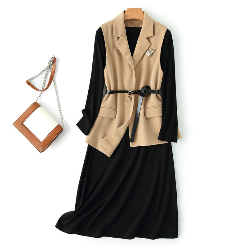 European and American foreign trade original single big-name export shopping malls withdraw high-end large-size autumn and winter vests knitted dress suits