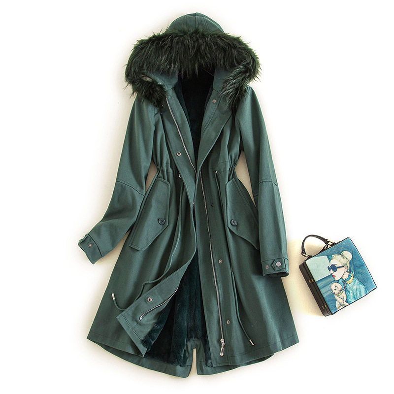 Export France Foreign trade Original single large Bull Goods Cut Tail single winter cotton padded jacket Wind clothes splicing sheep lamb wool clothes