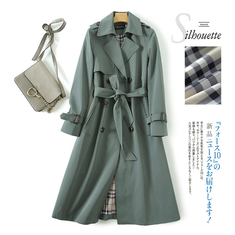 European and American foreign trade Original single export mall Withdrawal Cabinet Cut Mark Tail single High-end large size Size Autumn Double Platoon Button to collect waist and wind clothes jacket