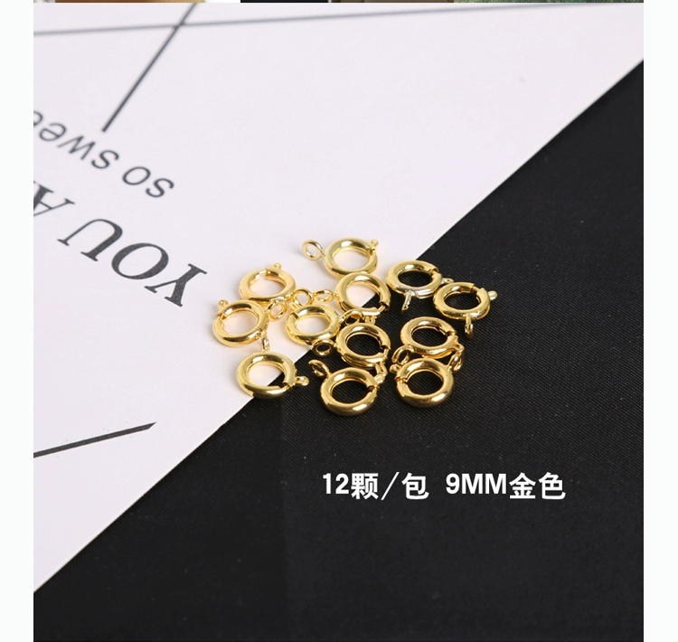 Handmade DIY Trang sức Phụ kiện Vòng cổ Khóa Vòng tay Vòng chân Mùa xuân Khóa Vàng Trắng K Màu Vòng Liên kết Khóa 12 Giá - Vòng chân vòng đeo chân nữ