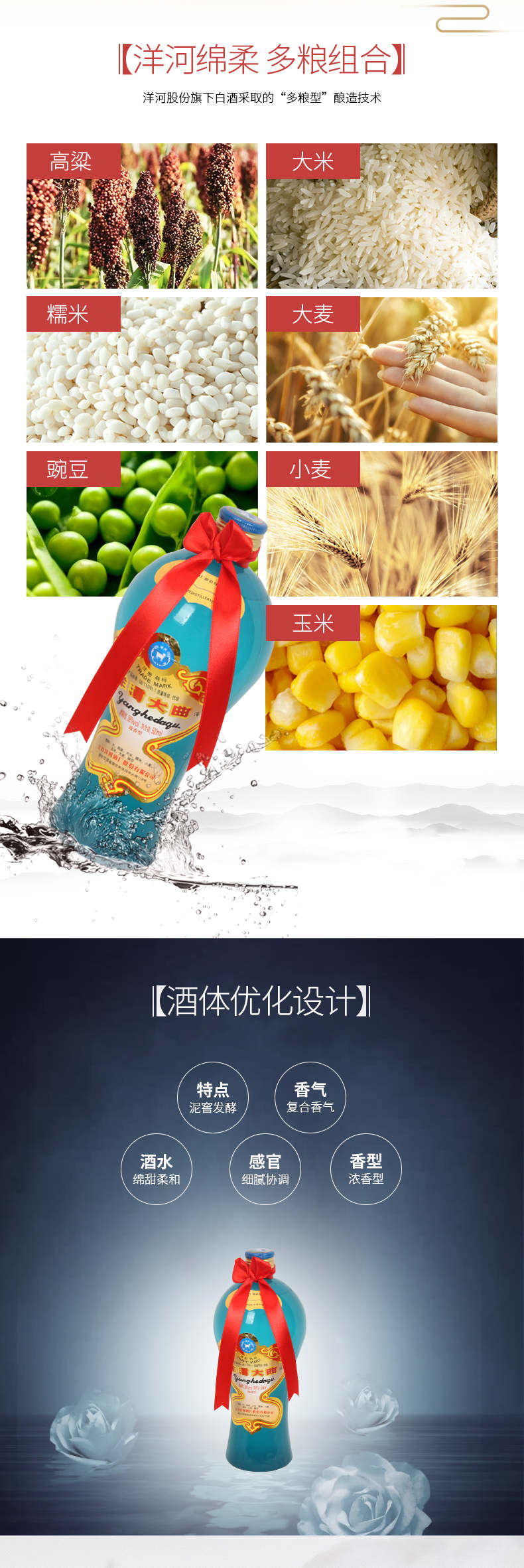 洋河大曲 老天蓝 38度 浓香型白酒 500ml*6瓶 图4