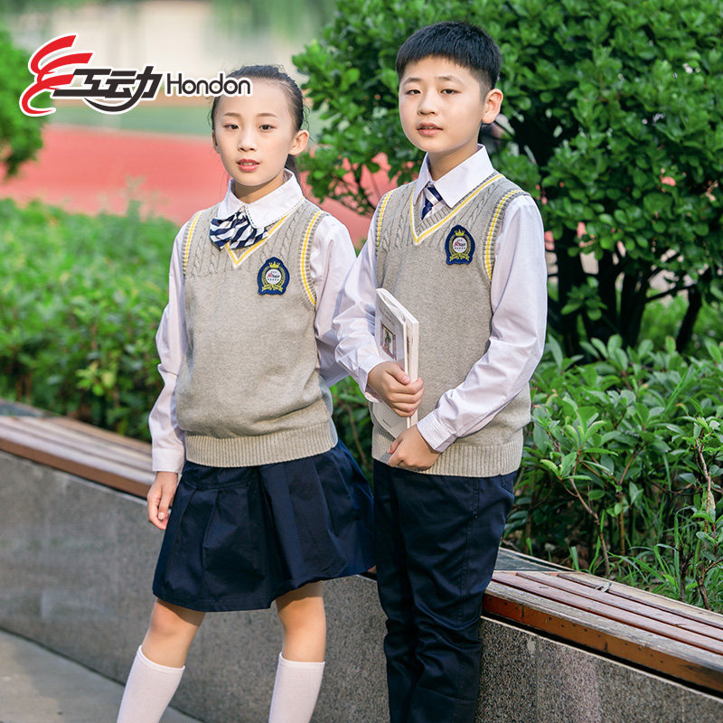 Primary school students spring and autumn school uniform suit British spring and autumn clothing male and female students group purchase class uniform comfortable fashion can be customized