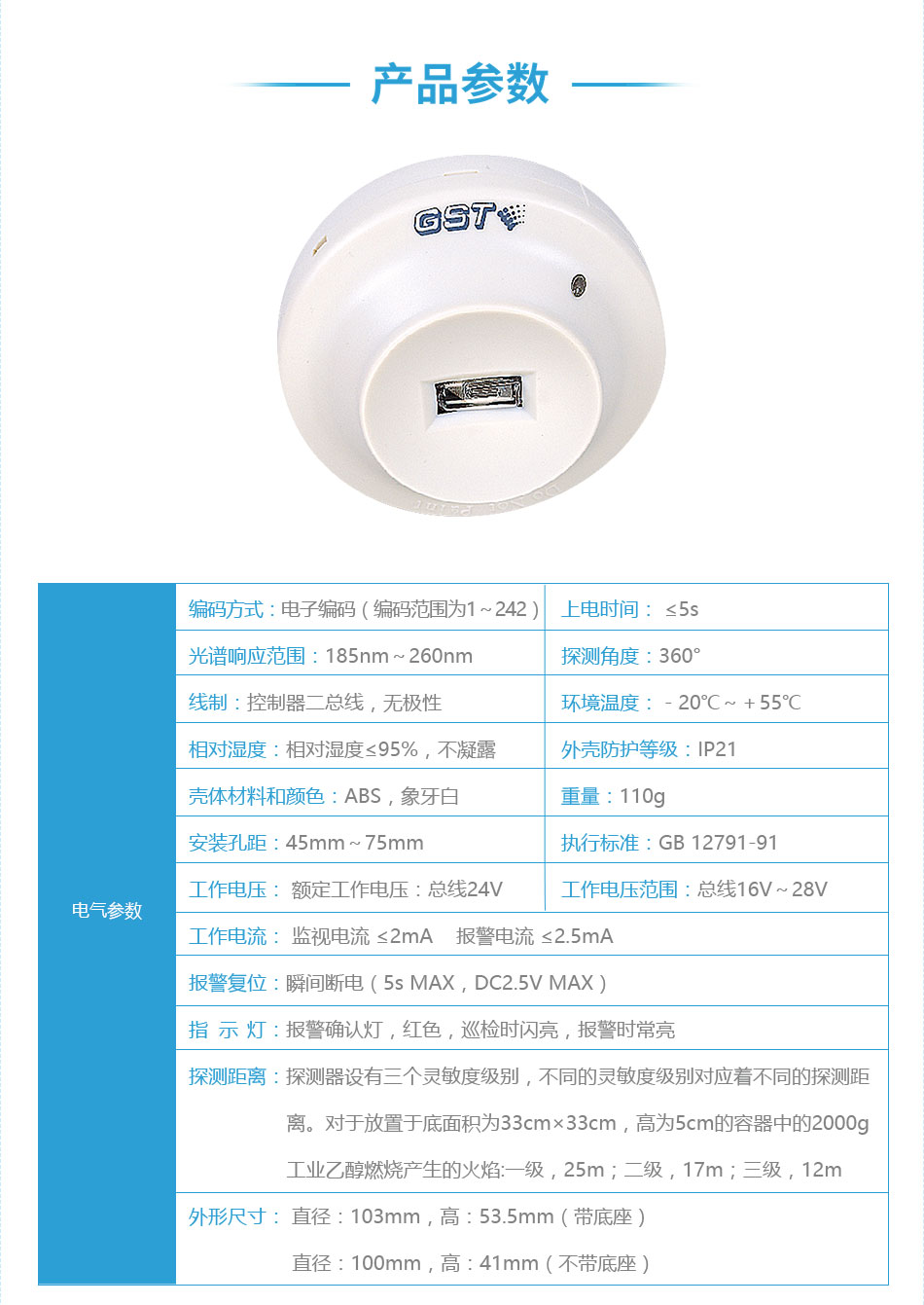 Gulf JTG-ZW-G1 point type UV flame detector