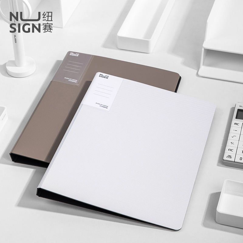 nusign A4 office documents Transparent information book Student stationery paper clip Office supplies Adhesive storage bag Document bag Certificate certificate collection book