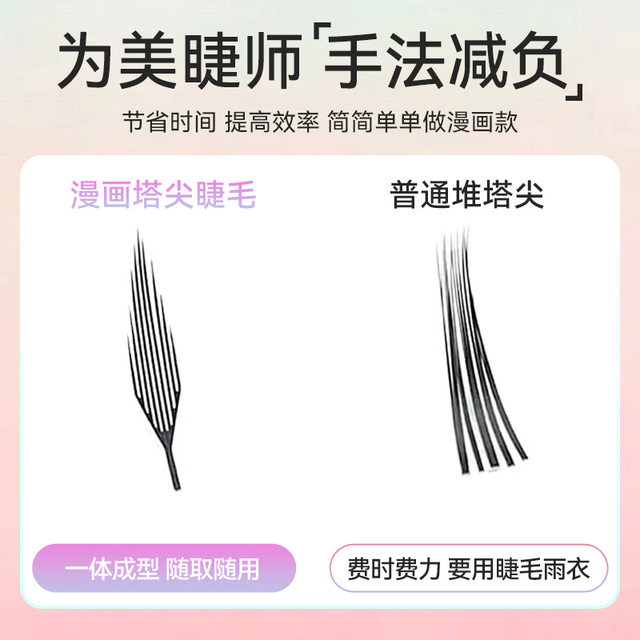 Cartoon-Style Tapered Eyelash Extensions, Camellia Fairy Lashes, Ultra-Soft Tapered Wet Eyelashes, Exclusive for Beauty Salons