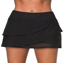 2024 European and American new summer casual solid color high-waisted simple and versatile five-quarter pants swimming trunks