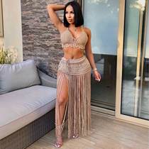 2023 foreign trade new Amazon ebay hot selling womens hand hook see-through beach skirt fashion suit