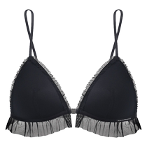 Sous-vêtements de front Sous-vêtements Section mince des femmes Pas de bague en acier Petite poitrine Gaé Pure Desire Beauty Retour Comfort Feeling Triangle Cup Bra Hood