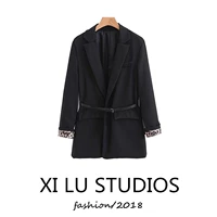 ZA home Phong cách châu Âu và Mỹ mùa thu 2018 mới dành cho nữ thời trang mới với thắt lưng blazer dài tay 07939350800 - Business Suit vest nữ