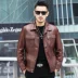 Mùa xuân và mùa thu Hained leather leather nam lớp da đầu tiên Slim phiên bản Hàn Quốc đẹp trai của áo khoác da xe máy áo khoác trẻ trung - Quần áo lông thú áo bomber nam Quần áo lông thú