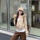3MER detachable fur collar hooded cardigan sweatshirt jacket