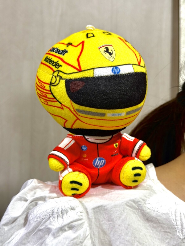 F1 Racing Driver # 44 Hamilton Shoulder Strap Plush Toy with Magnetic Attachment, 15cm Sitting Shoulder-Length Plush Doll