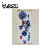 (Kenjin Cottage) (Edo Kiriko) Kendo headscarf dyed headscarf (Japanese hair)