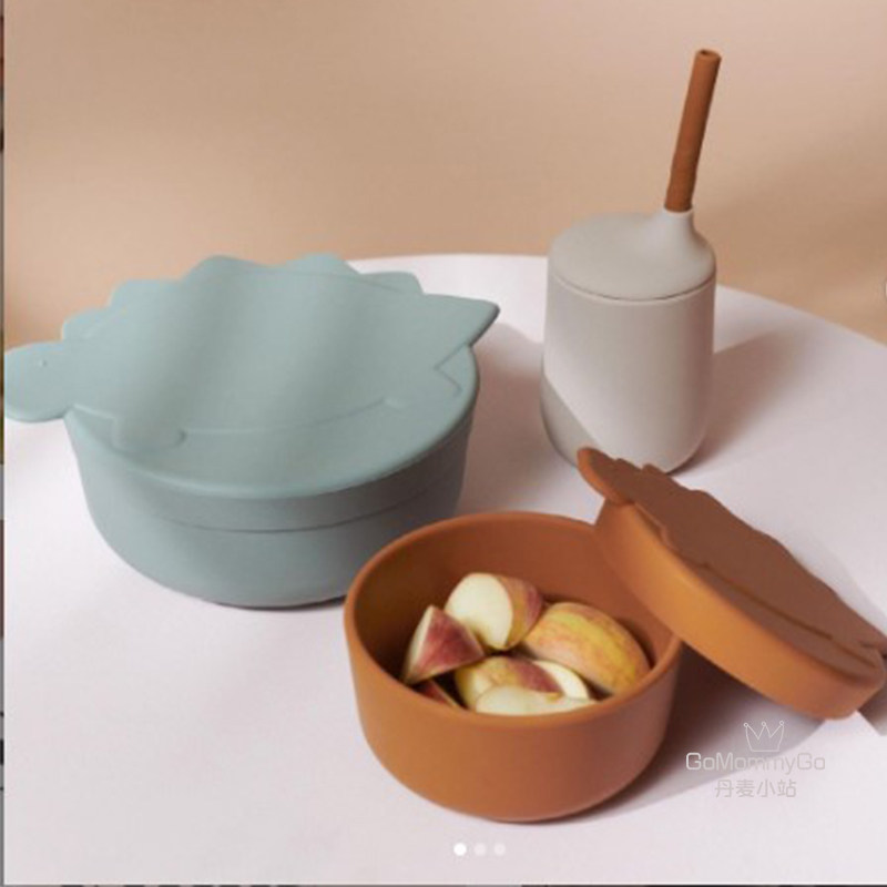 Danish spot Liewood children's baby cute animal silicone food supplement bowl snack box anti-fall tableware with lid