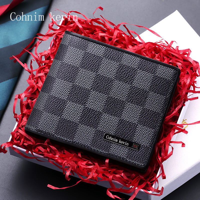 Cohnim Kevin2026 New Style Wallet Men's Short Style Genuine Leather Ultra-Thin Driver's License Multi-Card Slot Integrated Leather Wallet Cohnim Kevin2026 New Style Wallet Men's Short Style Genuine Leather Ultra-Thin Driver's License Multi-Card Slot Integrated Leather Wallet