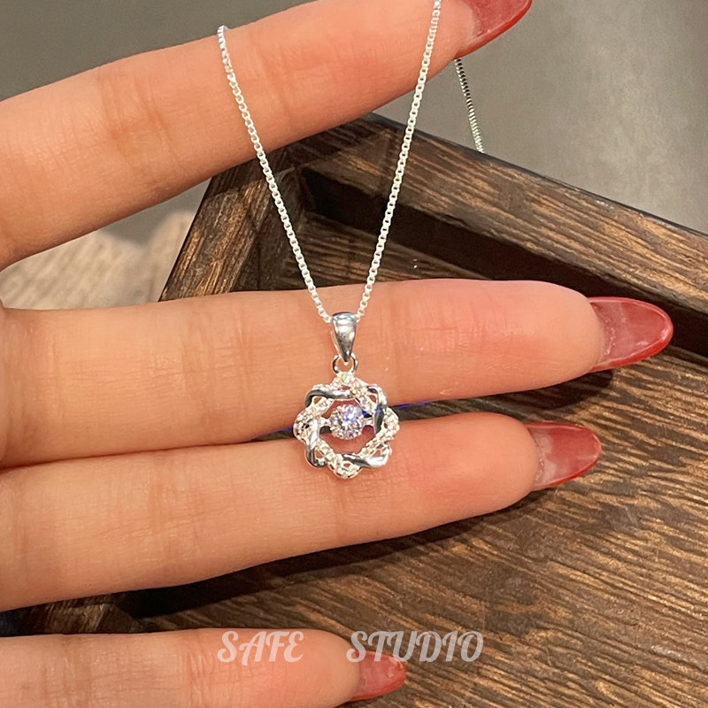 Pure Silver S999 Eight-Pointed Star Necklace, High-End Luxury Niche Clavicle Chain, Versatile Accessory, Sweater Chain, Gift